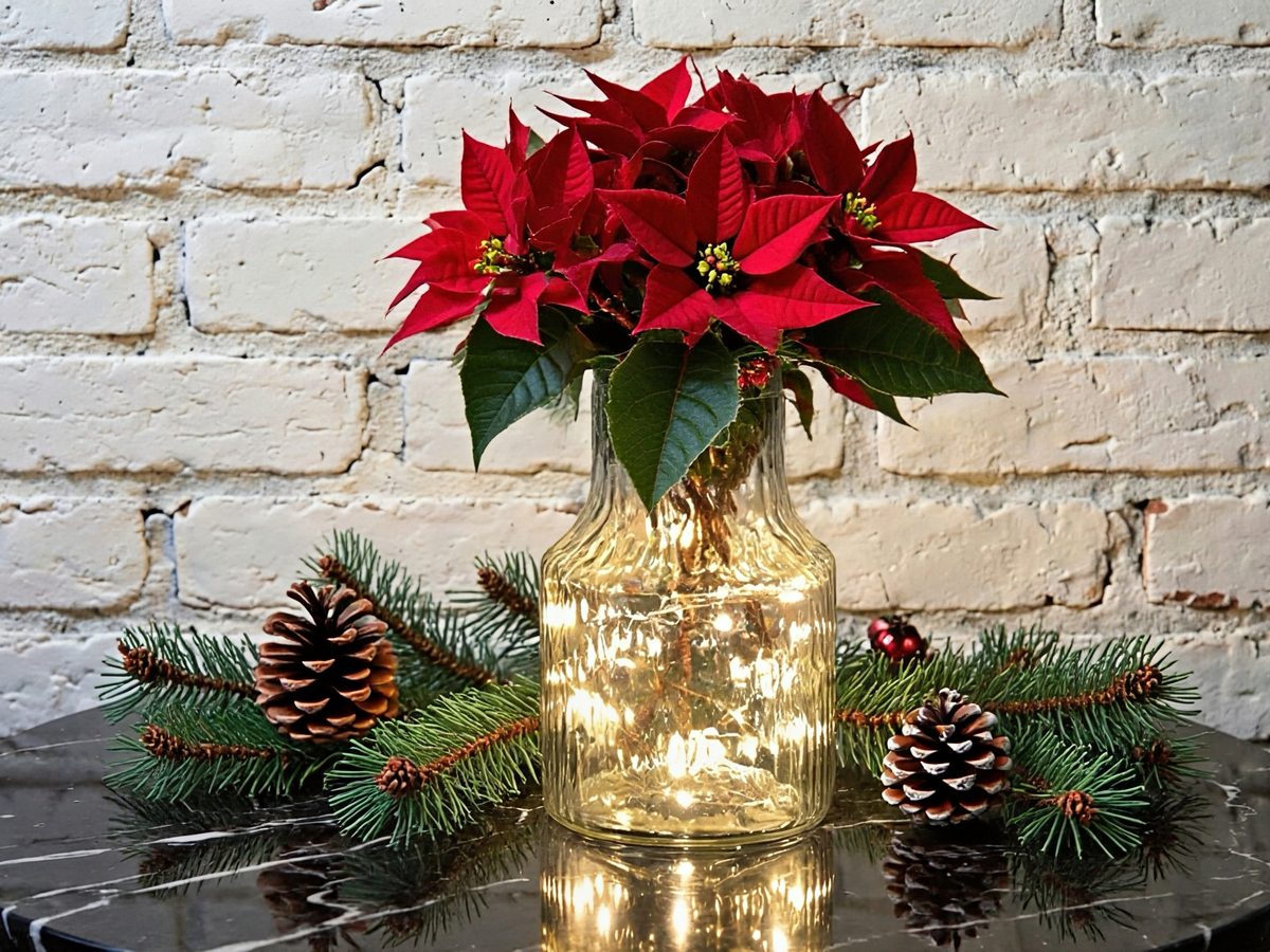 Elegant Warm White LED Vase Lights – Plug-in Adapter Operated for Continuous Glow.