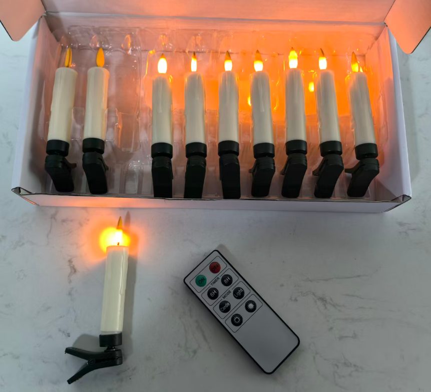 Led Remote Candle Christmas Tree Decor Lights 10 Pcs/Ctn 28.6 X 27.8 X 24Cm