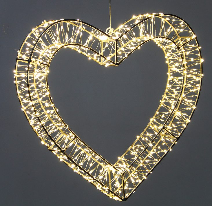 Heart Wreath Lights LED Wreath Decorative Light for Holiday Home Decor