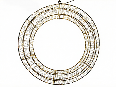 Indoor Wreath Lights - Glass Copper Wire Plastic Material, Battery Operated, Wreath Decor Size Spec