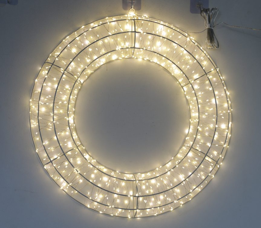Timer Function Wreath Lights LED Wreath Decorative Light for Holiday Home Decor