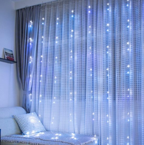 LED Icicle Light 3x2m 240 LEDs, Warm White, 220V EU Plug (Togo Standard)