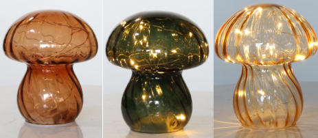 Glass Mushroom Easter Decor Lights 12 Pcs/Ctn 50 X 34 X 40Cm