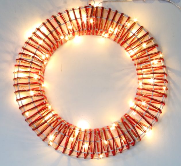Flame Retardant Wreath Lights LED Wreath Decorative Light for Holiday Home Decor