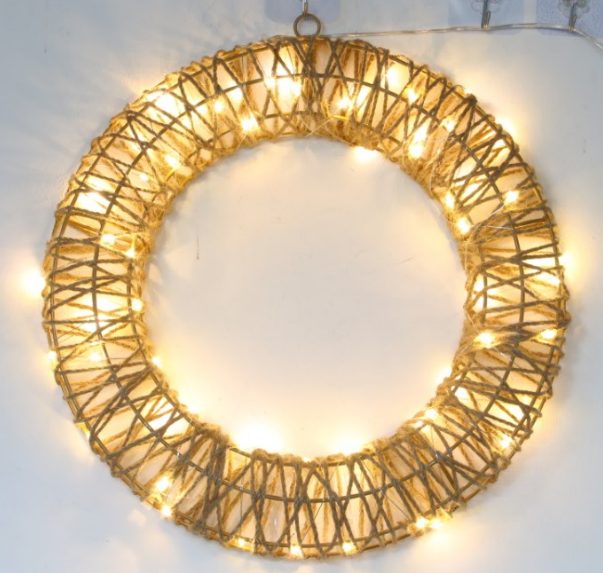 Foldable Wreath Lights LED Wreath Decorative Light for Holiday Home Decor