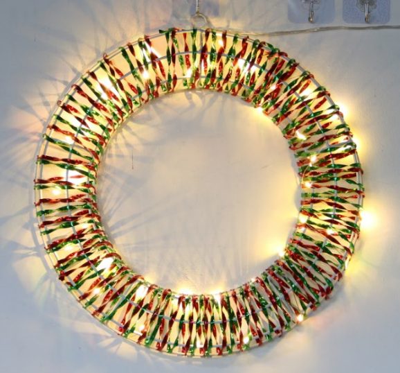Small Wreath Lights LED Wreath Decorative Light for Holiday Home Decor